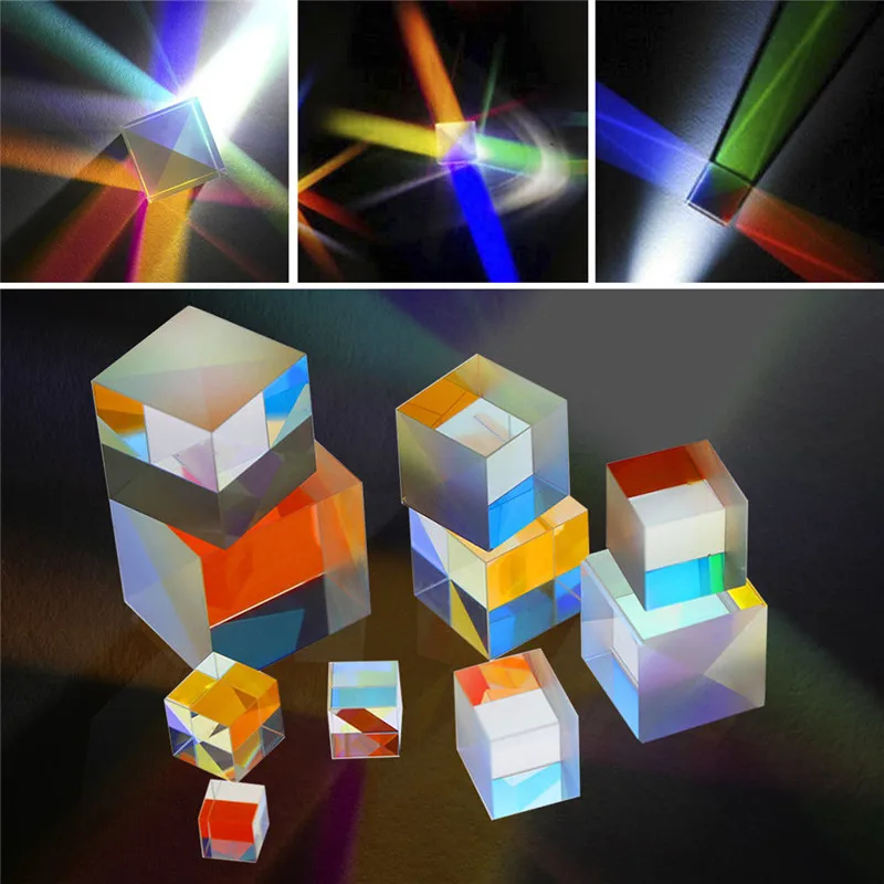 Transparent Laser Beam Combine Cube Prism Mirror For Blue Laser Diode Module Toy Physics Teaching