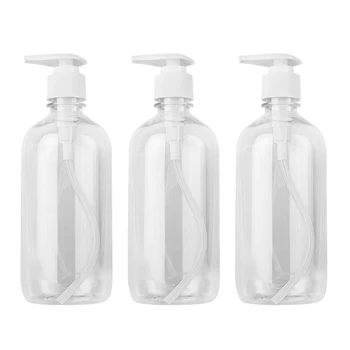 

3pcs 500ml Travel Pot Handheld Empty Container Bottle Shampoo Dispenser Liquid Soap Hand Sanitizer Holder Bathroom Accessories
