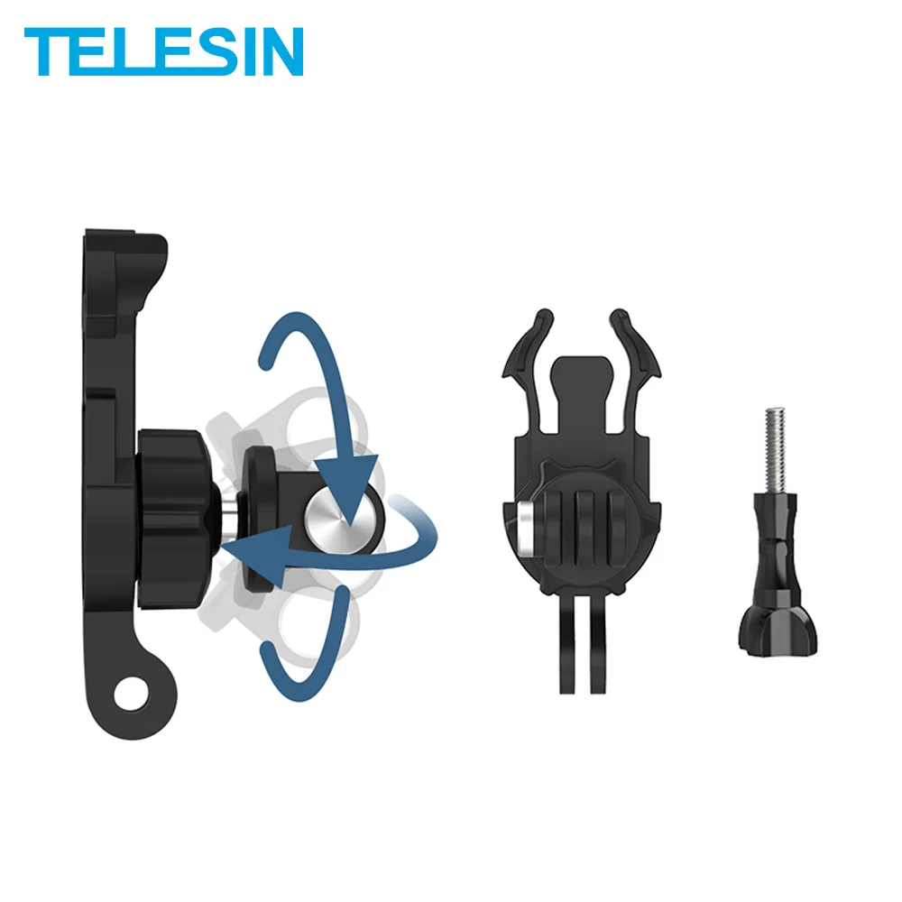 

TELESIN 360 Degree Rotate Quick Release Buckle Base Mount Adjustable Double J-hook For GoPro Osmo Action Insta360 Accessories