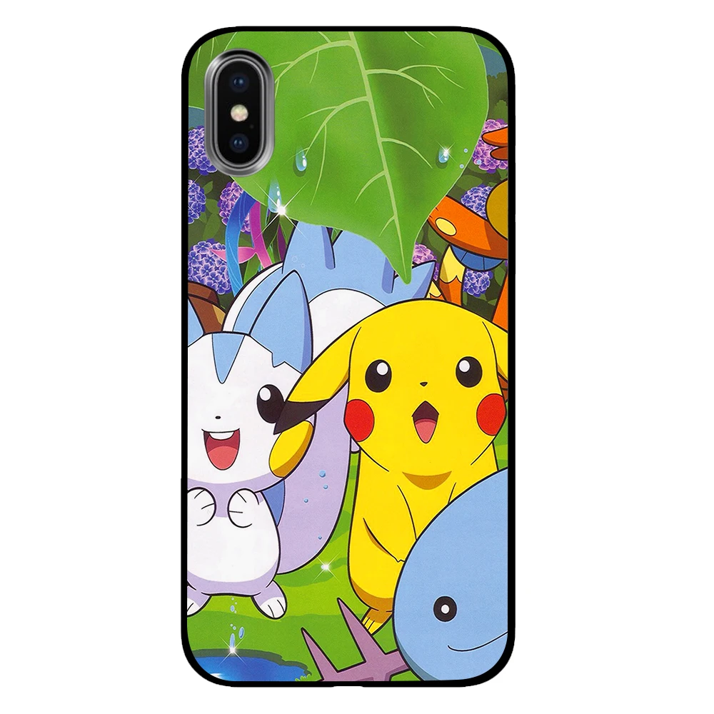 Черный чехол Pikachue японского аниме для iPhone 5 5S 6 6s 7 8 Plus X XS XR 11 Pro Max - Цвет: 4