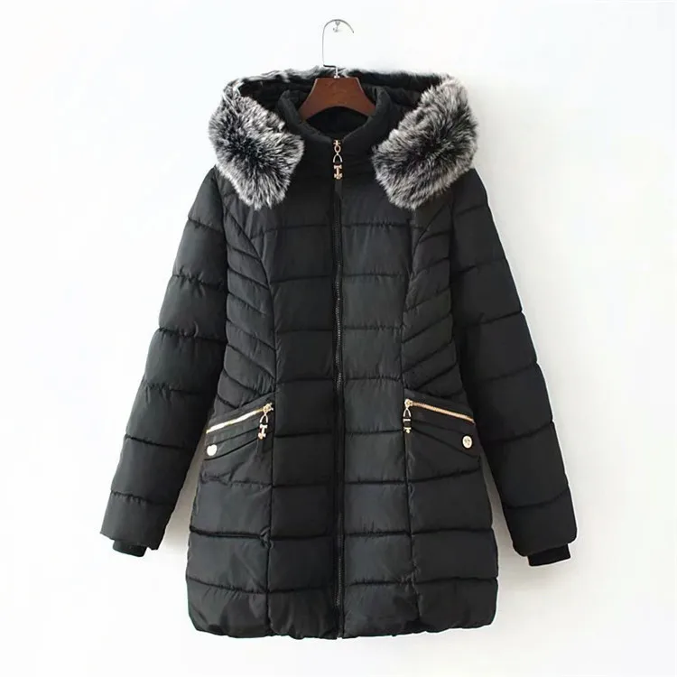 Новинка, большие размеры, XL-6XL, зимние парки, женский меховой воротник, пуховик с капюшоном, хлопковая куртка, женская тонкая утепленная куртка с хлопковой подкладкой, G564