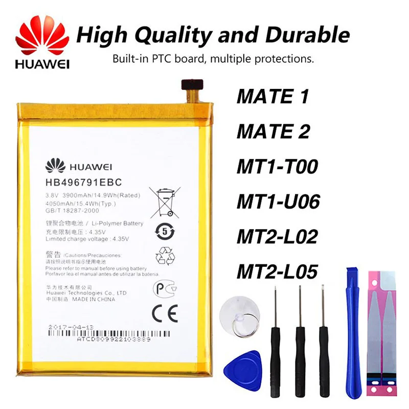 

Original Huawei HB496791EBC Li-ion phone battery For Huawei MATE 1 Ascend MT1-U06 MT2-L02 MT2-L05 MATE 2 Mate1 Mate2 3900mAh