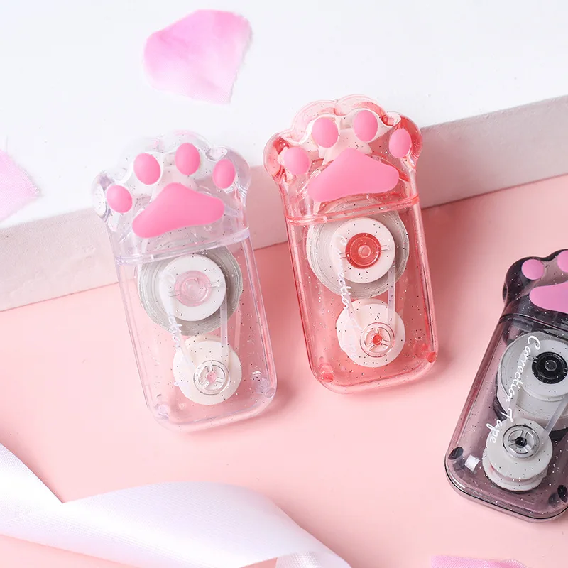 Kawaii Transparent Cat Paw 6M White Out Correction Tape Corrector Cute Office School Acccessories Supplies Stationery Gift correction tape correction supplies