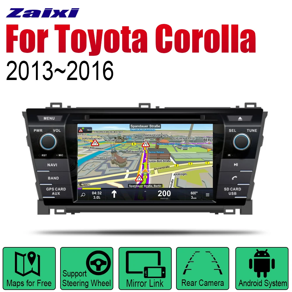 

Android 2 Din Auto Radio DVD For Toyota Corolla 2013 2014 2015 2016 Car Multimedia Player GPS Navigation System Radio Stereo