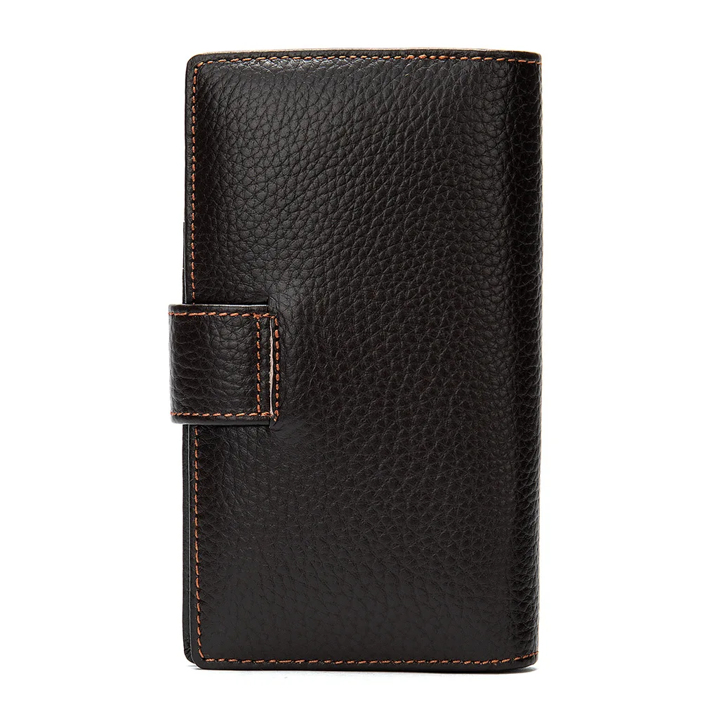 MVA Men Wallet Vintage Credit Card Bag Multislots Money Bag Genuine Leather Purse Male Long Wallets Leather Cash Pack