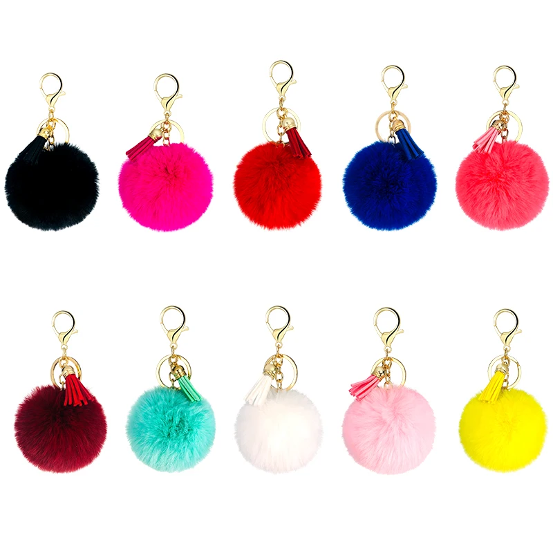 Брелок с фланелевой кисточкой и помпоном 20 цветов | Украшения аксессуары