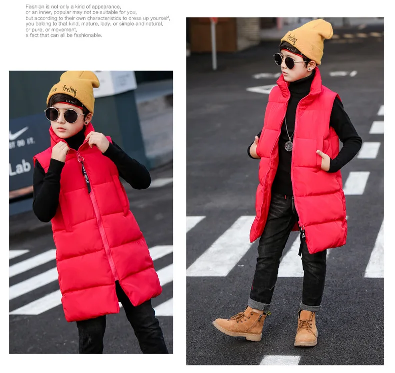 Детский жилет г. Новая зимняя детская верхняя одежда с капюшоном корейский утепленный жилет для девочек Теплые Жилеты для девочек, одежда