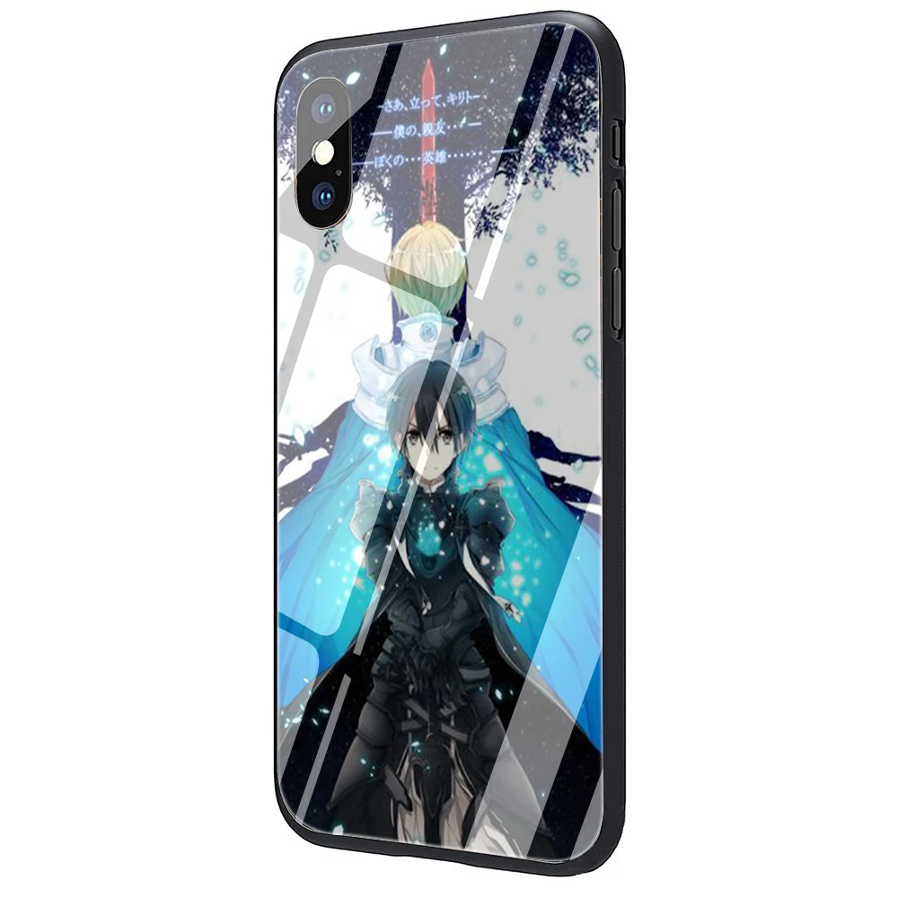 EWAU Sword Art Online Alicization закаленное стекло чехол для телефона чехол для iPhone 5 5S SE 6 6s 7 8 Plus X XR XS 11 Pro Max
