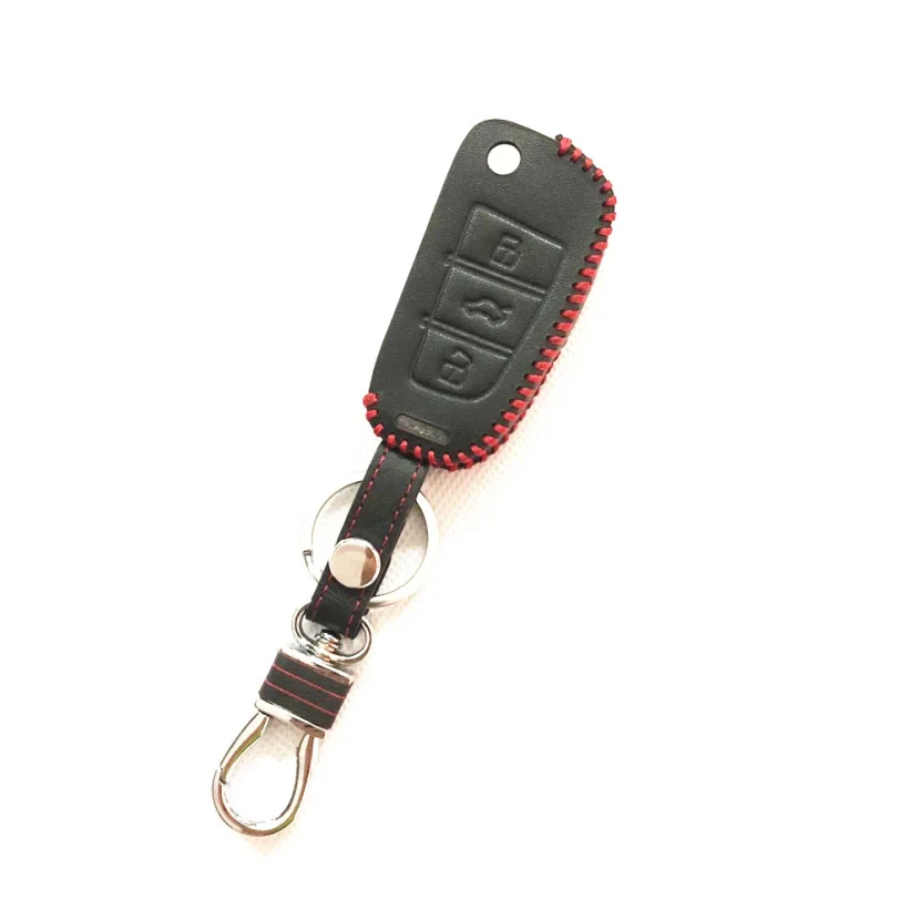 Hot sale super quality 100% Leather Key Cover Case for Audi Q3 Q5 Sline A3 A5 A6 C5 A4 B6 B7 B8 TT 80 S6 C6 Auto Accessories photo
