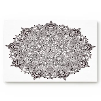

Flowers Mandala Black And White Pattern Bathroom Non-slip Doormat Bathroom Accessories Living Room Kitchen Doormat