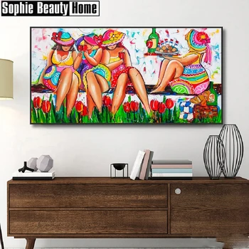 

Full DIY 5D Diamond Painting Cross Stitch Fat Lady Diamond Embroidery Pattern Wine Rhinestone Diamond Mosaic Home Decor 19B020