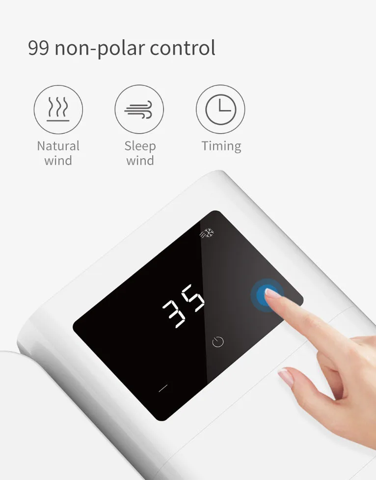  MICROHOO 6W 1000ml Water Capacity Mini Air Conditioner Touch-Screen 99-speed Adjustment Energy Savi
