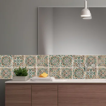 

A Set of 10 Pieces of Classical Italian Crystal Paste Hard Ceramic Tile Kitchen Bathroom Anti Fouling Wall Decoration Europe