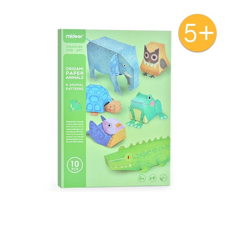 MiDeer ручной DIY 3D оригами бумажные животные игрушки оригами детская игрушка ручной работы бумажные игрушки для детей 5 лет - Цвет: Зеленый