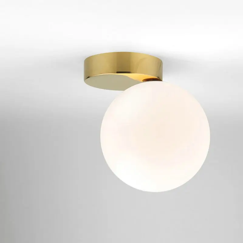 

Nordic minimalist bedside milk white LED wall lamp postmodern study room living room corridor aisle bedroom glass ball lamp