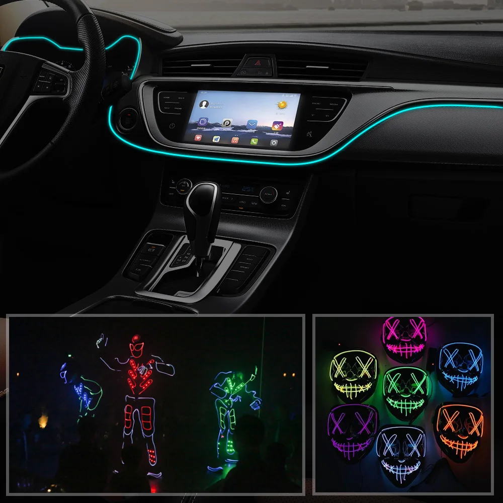 Neon Light El Led Neon Sign Wire Under Car Flexible Soft Tube Lights Christmas LED Strip Sign Anime/Body Woman/Rooms Rope Decor