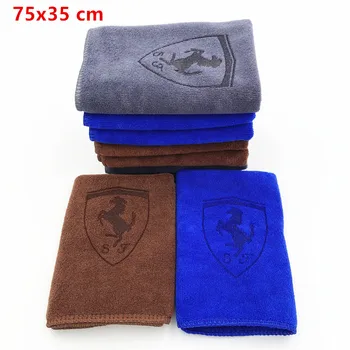 

75x35 cm For Ferrari California GTC4 Lusso F430 458 488 599 Roma Car Wash Microfiber Towel Car Cleaning Drying Cloth Hemming