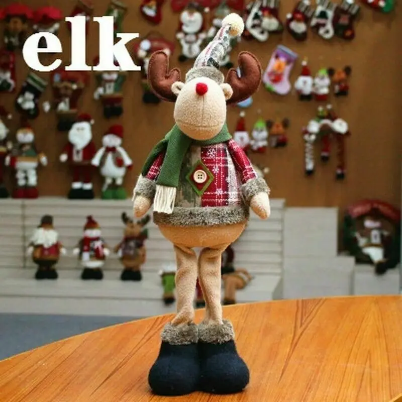 Elk Новые Горячие 48 см Снеговик Лось Санта стоячие куклы Рождественское украшение для дома - Цвет: Elk
