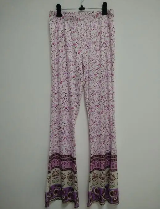 2022 Spring Summer European American Fashionable Style Woman Flare Trousers Skinny Retro Print Flare Trousers