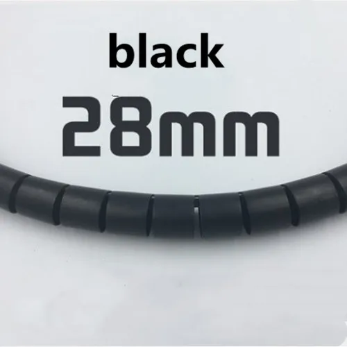 28black KEITHNICO 1 м 3 фута кабель провода обёрточная бумага Органайзер спиральная трубка сматывание кабеля шнур протектор гибкое управление провода хранения трубы - Цвет: 28black