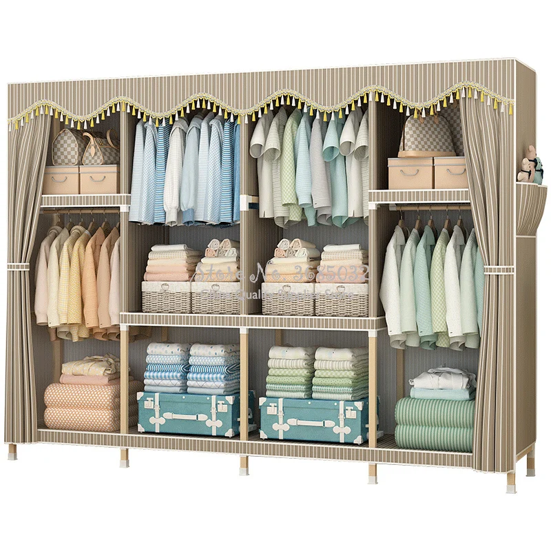 Simple Economic Assembled Solid Wood Wardrobe Dormitory Rental Home Cloth Storage Cabinet Storage font b Closet