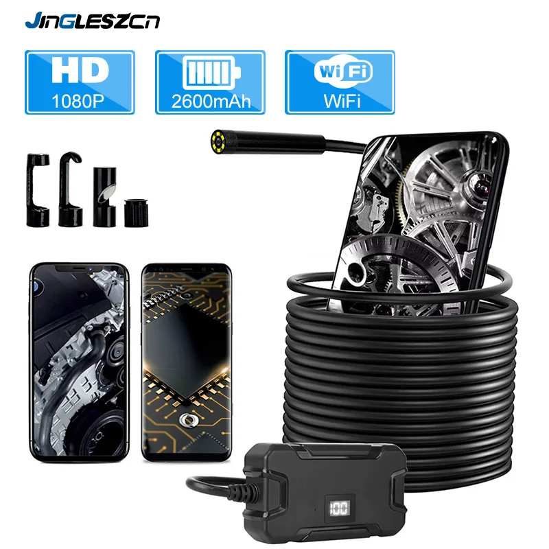 WangT 8.5mm Wireless Snake Camera,5.0 Megapixel HD Endoscope IP67 Waterproof Inspection Camera-for Industrial,plumbing Repair,Hardwire-2M