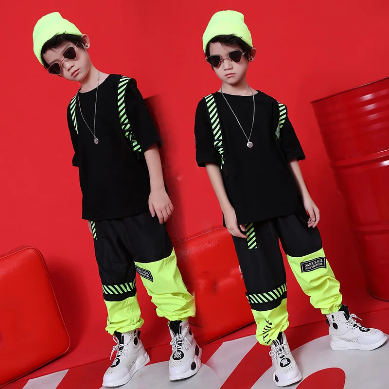 Hip Hop Dance Costumes For Boys Girls Jazz Dance Tops Pants Kids Ballroom Performance Clothes Hiphop Set Stage Outfit
