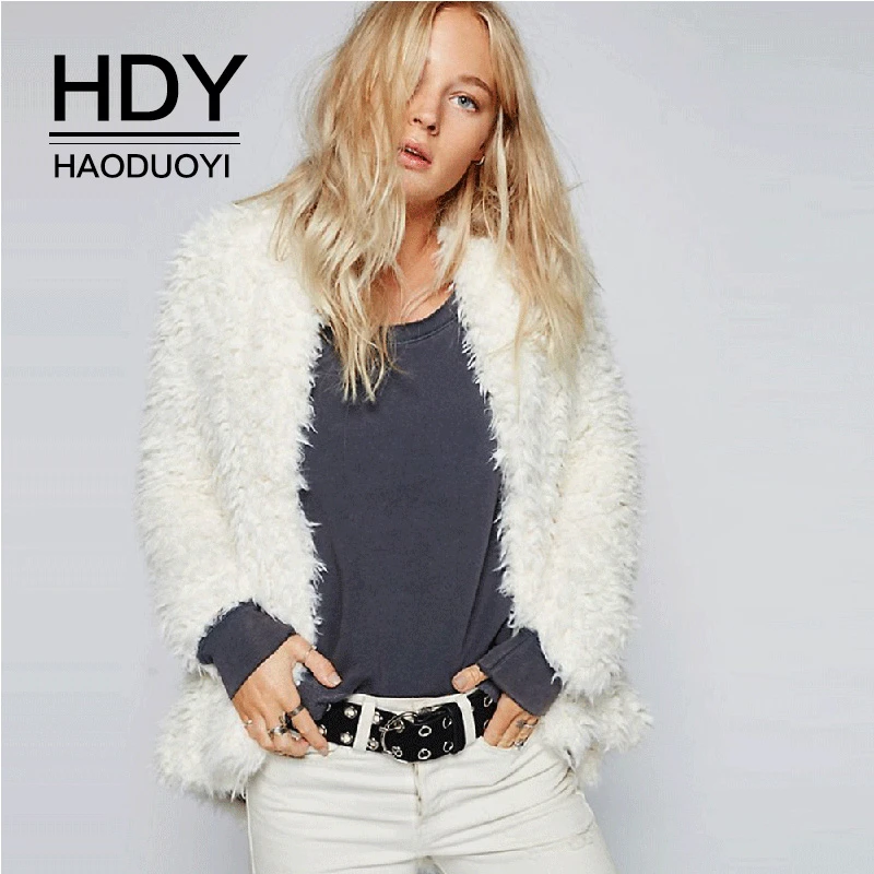

HDY Haoduoyi Fashion New Arrivals Ladies Casual Light Weight Solid Long Sleeve Tops Soft Material White Elegant Warm Cardigan