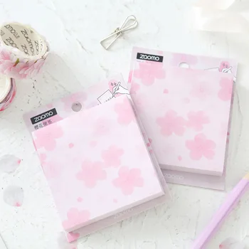 

1pcs Flower Sticky Note 80 Sheets Pink Cherry Blossom Color Memo Record Pad Stationery Gift Office School Supplies EM455
