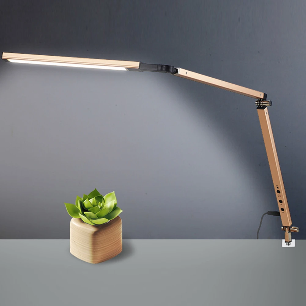Swing Arm LED Desk Lamp with Clamp Dimmable Table Light for Study 