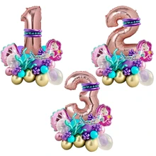 

Cartoon Little Mermaid Princess Foil Balloon 30 inches Number Foil Globos Birthday Party Decoration Kids Baby Shower Girl