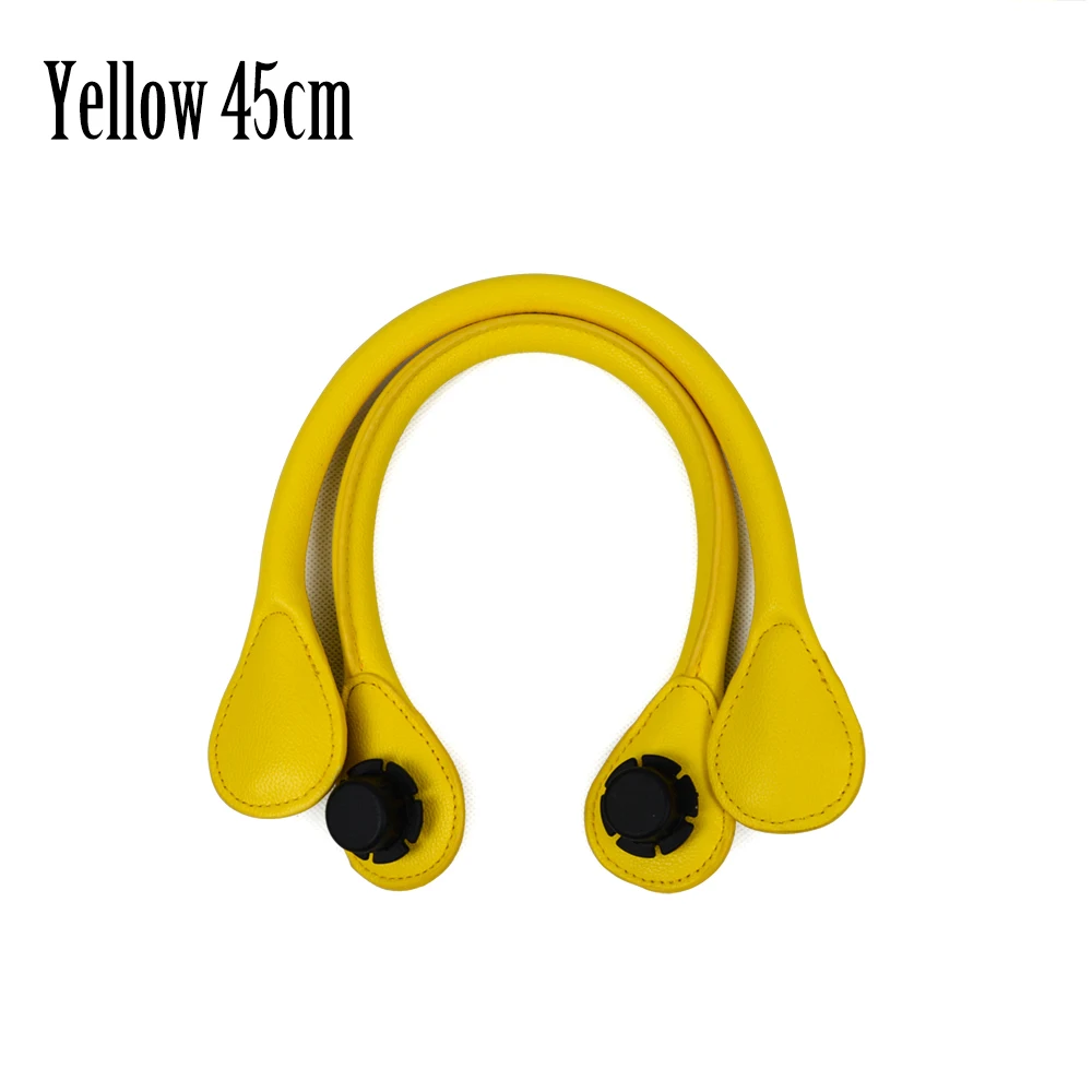 yellow 45cm TANQU короткий длинный круглый Pu искусственная кожа ручка для Obag классический мини O сумка женские сумки на плечо - Цвет: yellow 45cm