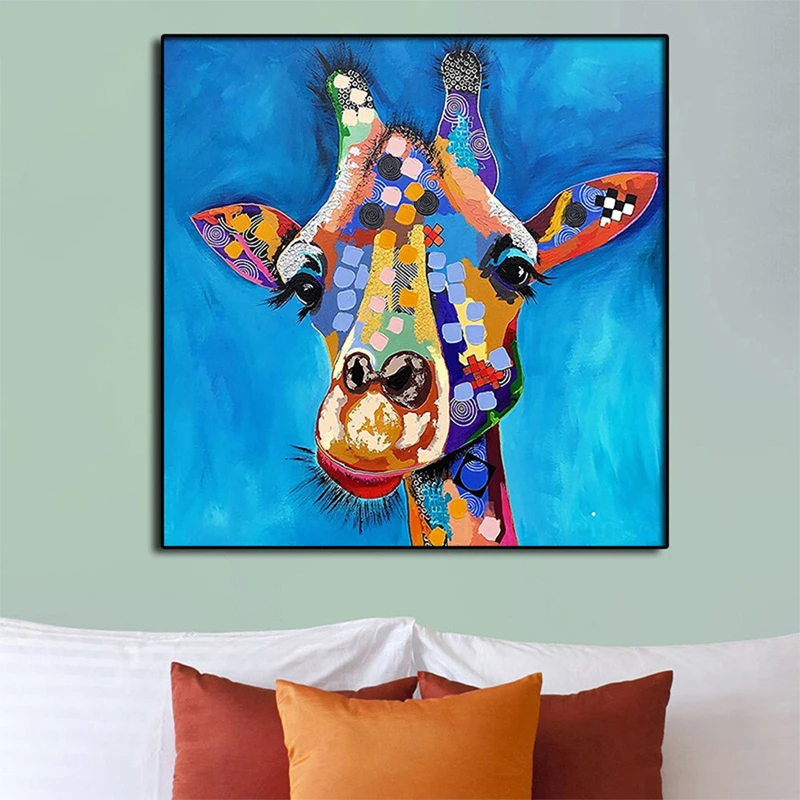 Full Square Round Drill Crystal Abstract Animal Art Colorful Giraffe Embroidery 5D Diy Diamond Painting Home DecorationZP-4057 | Дом и сад