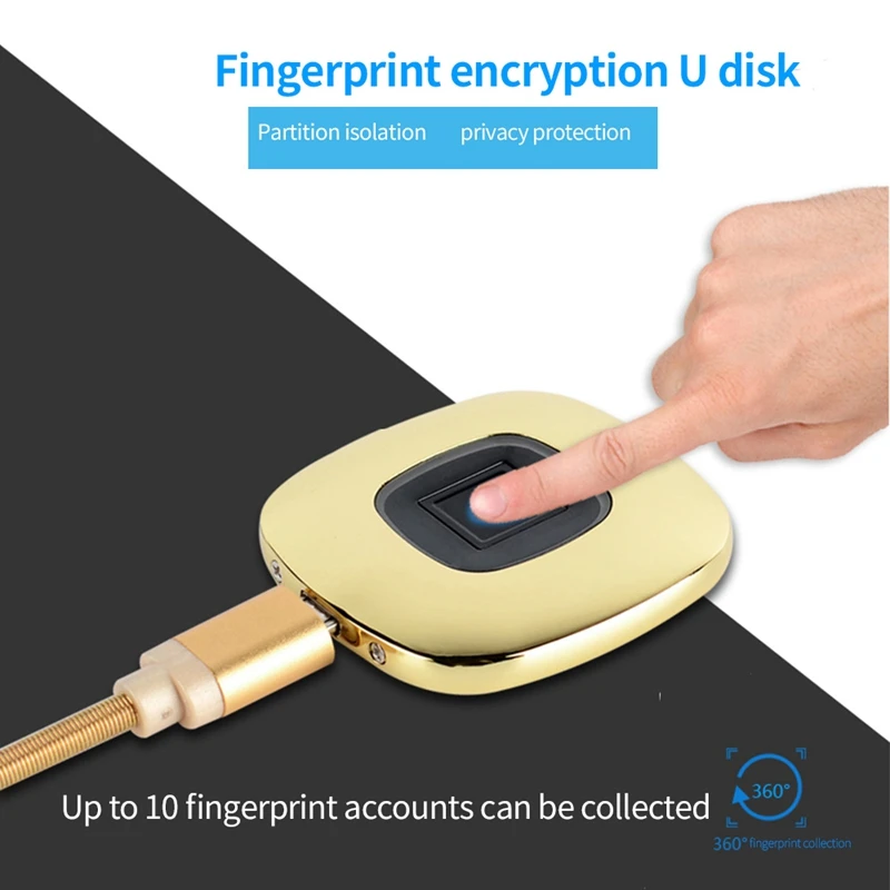 US $55.56 Encrypted Fingerprint USB30 U Disk 16GB Metal USB Flash Drive Memory Stick Pendrive With USB Cable