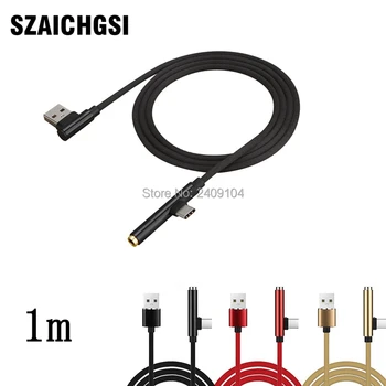 

200pcs New 2-in-1 Type C to 3.5mm+Charger Headphone Audio Jack USB C Cable Adapter 1M Cable for Samsung S9 usb charger cable