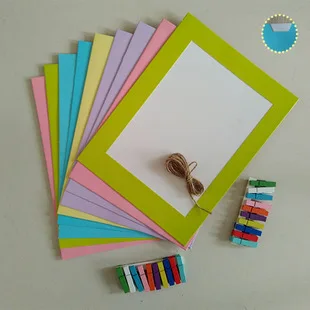 3-Inch House Hanging Household Decorative Paper Frame Creative Dormitory Party Photo Wall Send Clip Hemp Rope