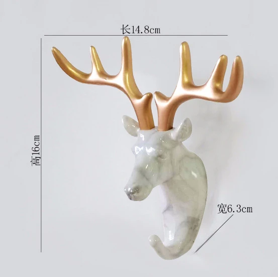 C-1 Hars Herten Hoofd Muur Dier Haken Decoratieve Kleding стойка для дисплея Haak Jas крышка стойка Interieur витрина Muur Zak органайзер для ключей - Цвет: C-1