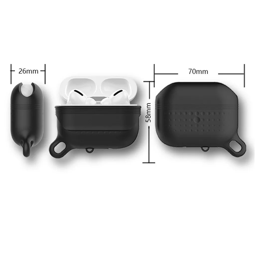 Чехол для наушников для AirPods Pro, беспроводная зарядная коробка, Водонепроницаемый Силиконовый противоударный чехол с защитой от царапин, 19DEC5