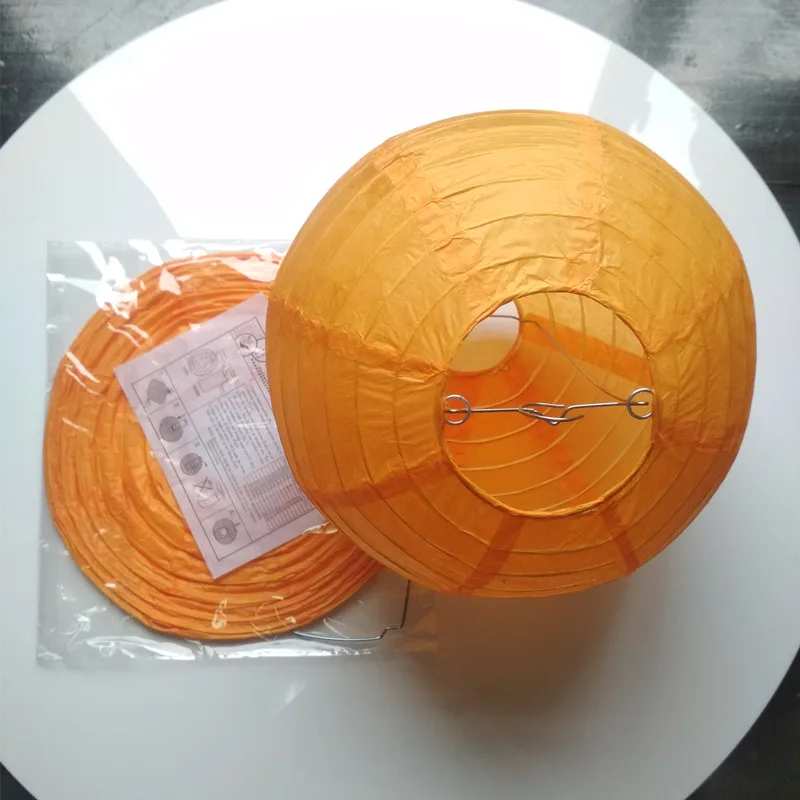 orange 20 шт./лот 2" 24"(50 см 60 см) бумажные фонари для дня рождения, свадьбы, грандиозного события, украшения, китайский Весенний фестиваль, фонарь - Цвет: orange