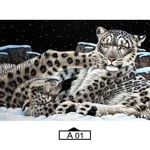 Ever Moment алмазная живопись декор белый леопард тигр снег 5D DIY Полная квадратная мозаика Алмазная вышивка бисером работа ASF1940 - Цвет: A01