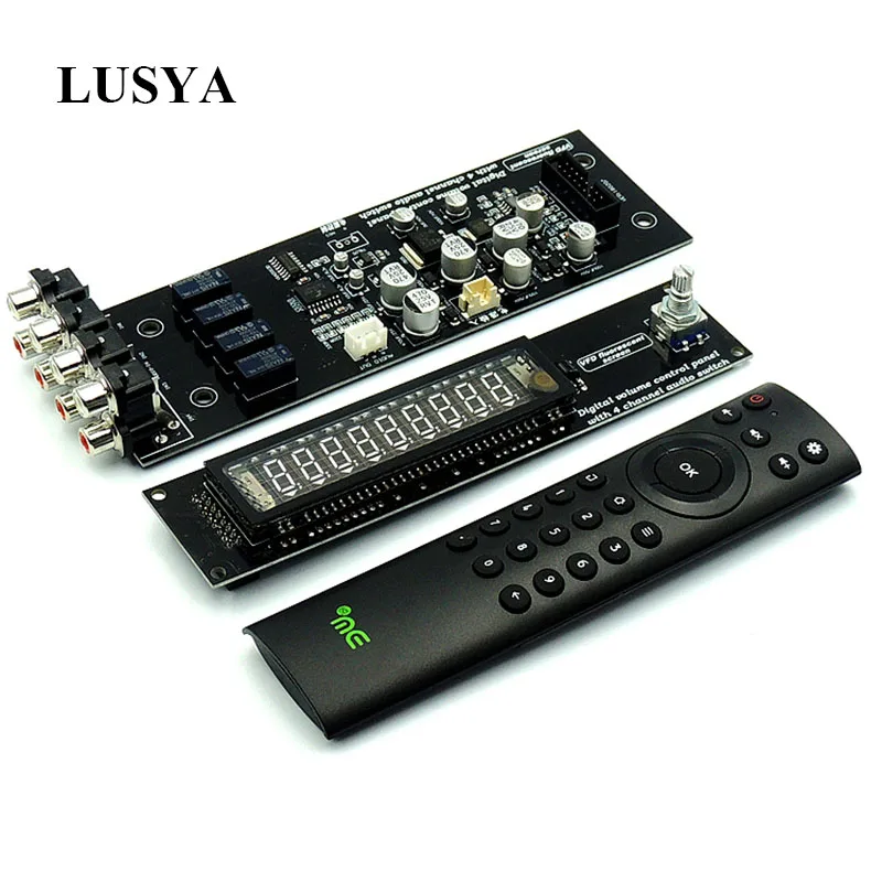

Lusya HIFI preamp board with VFD display volume controller 4-way audio source switching board T1326