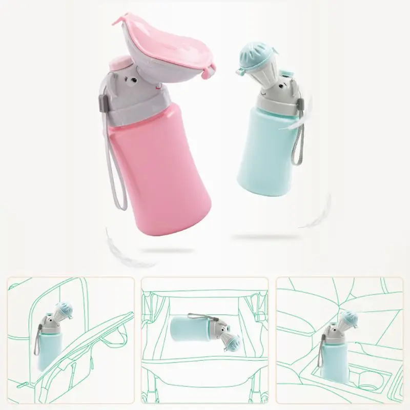 500ML Baby Portable Urinal Toilet Boy Girl Cars Travel Supplies Potty Training