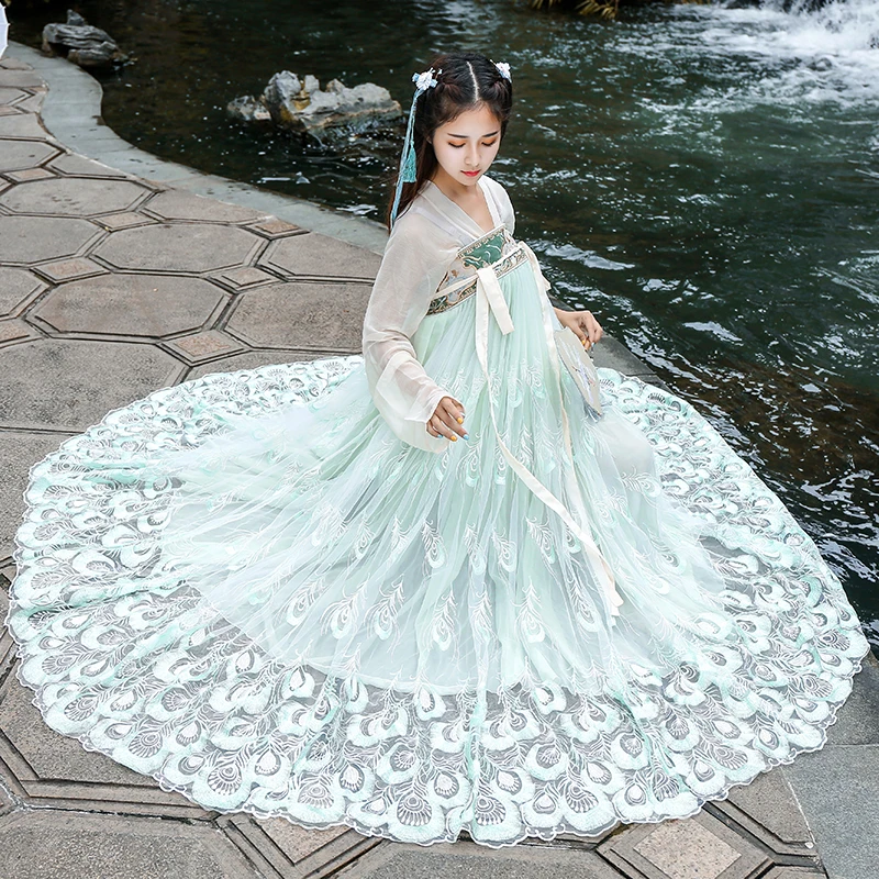 2020 hanfu ancient chinese costume dress koi traditionl chinese clothing for women fairy design sty