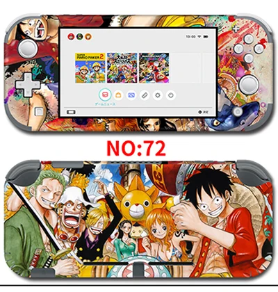 72Skins Защитная крышка наклейка виниловая кожа Наклейка для nintendo switch lite консоль Xenoblade 2/one piece стикер - Цвет: 72Skins