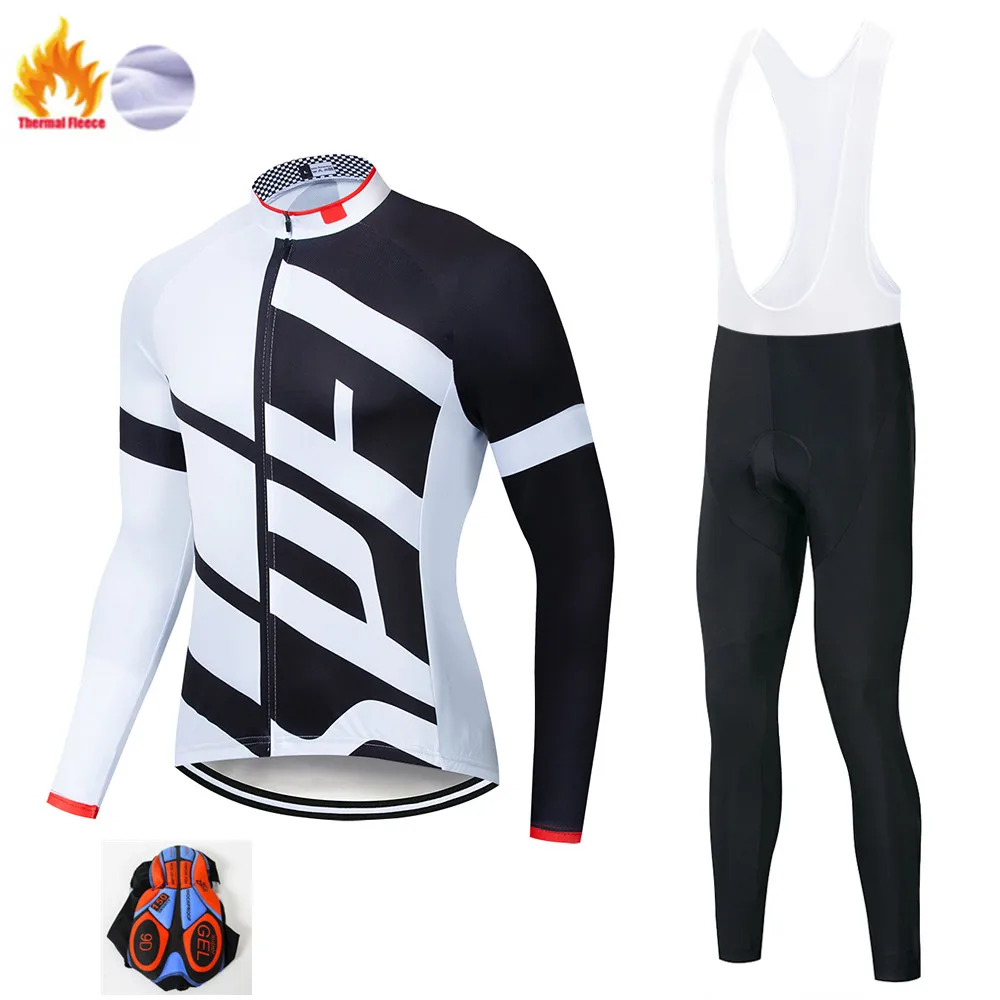 set1 Команда SPECIALIZEDING Велоспорт Джерси 9D Bib набор MTB Форма велосипед одежда мужская зимняя теплая флисовая велосипедная Одежда для велоспорта - Цвет: set1