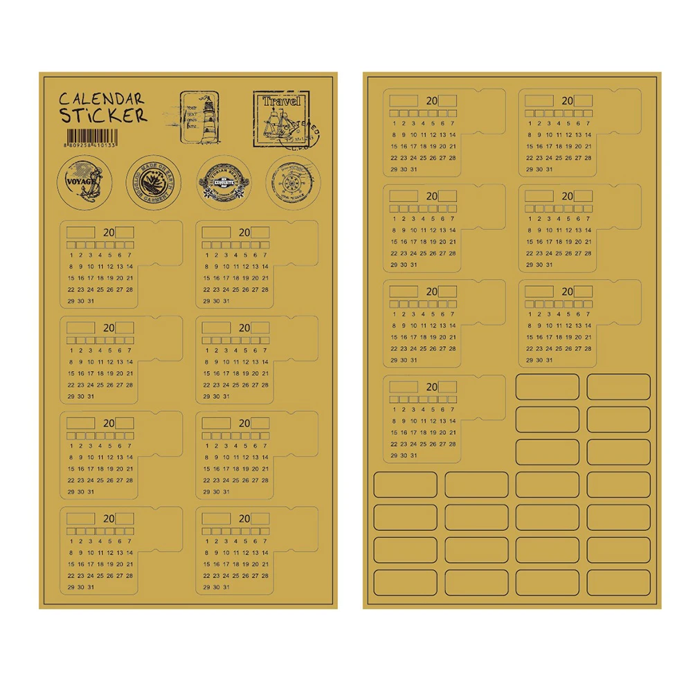20 листов крафт-бумаги рукописный календарь блокнот индекс этикетка наклейка календарь органайзер для стикеров этикетка наклейка календарь