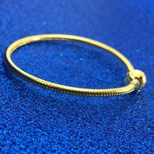 925 пробы Серебряный Классический момент змея цепной золотой браслет женский шарм мода DIY Ювелирные изделия торговля