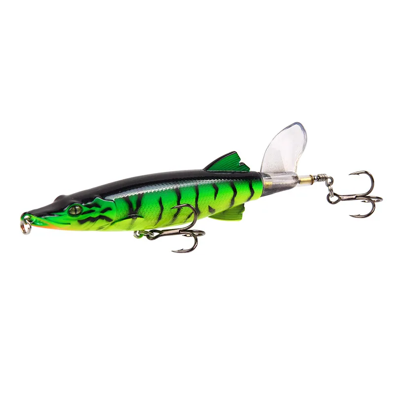  Hot Minnow Fishing Lure Rotating Tail Whopper Popper Topwater Swim Crankbait MCK99