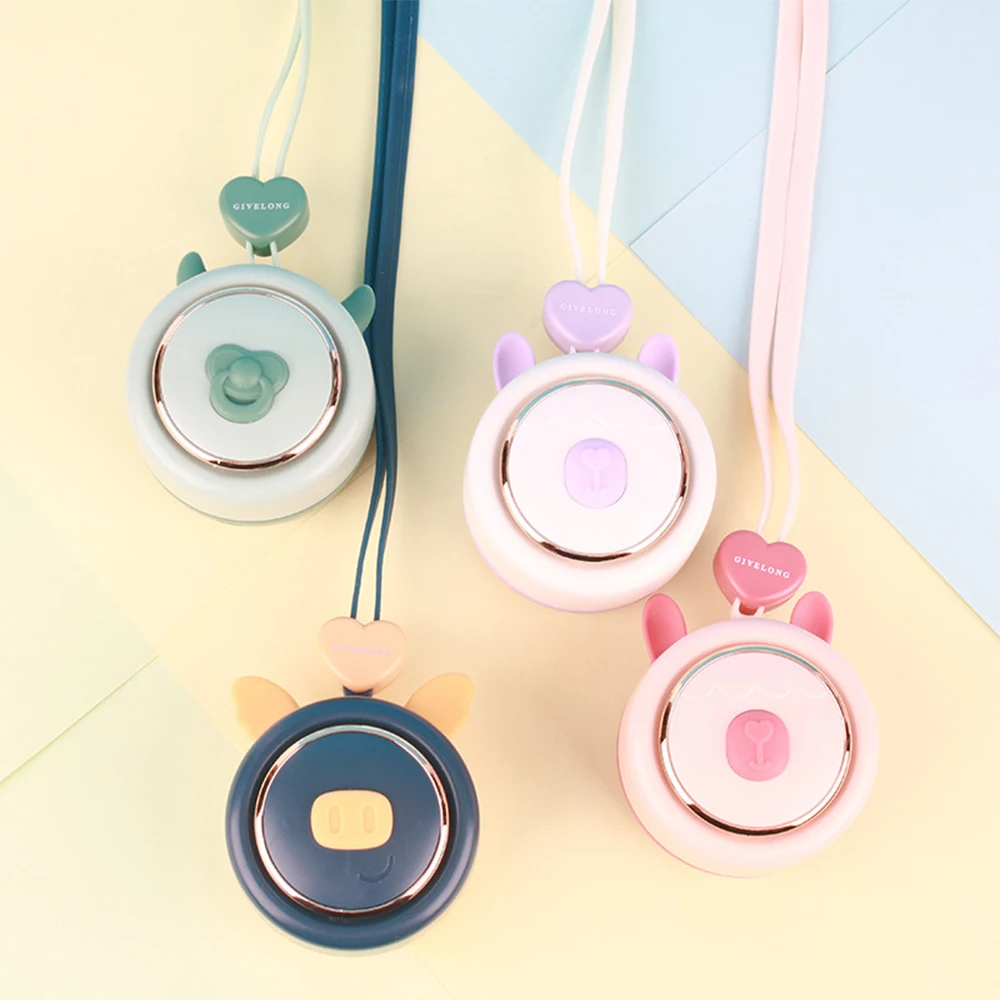 

Creative Neck Fan Mini Leafless Fan USB Rechargeable Leafless Fan Cute INS Silent And Easy To Carry Girl Gift Fan Decorative Fan