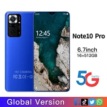 Téléphone portable Note 10 Pro, écran de 6.7 pouces, Smartphone, double carte Sim de 24mp et 48mp, Version globale